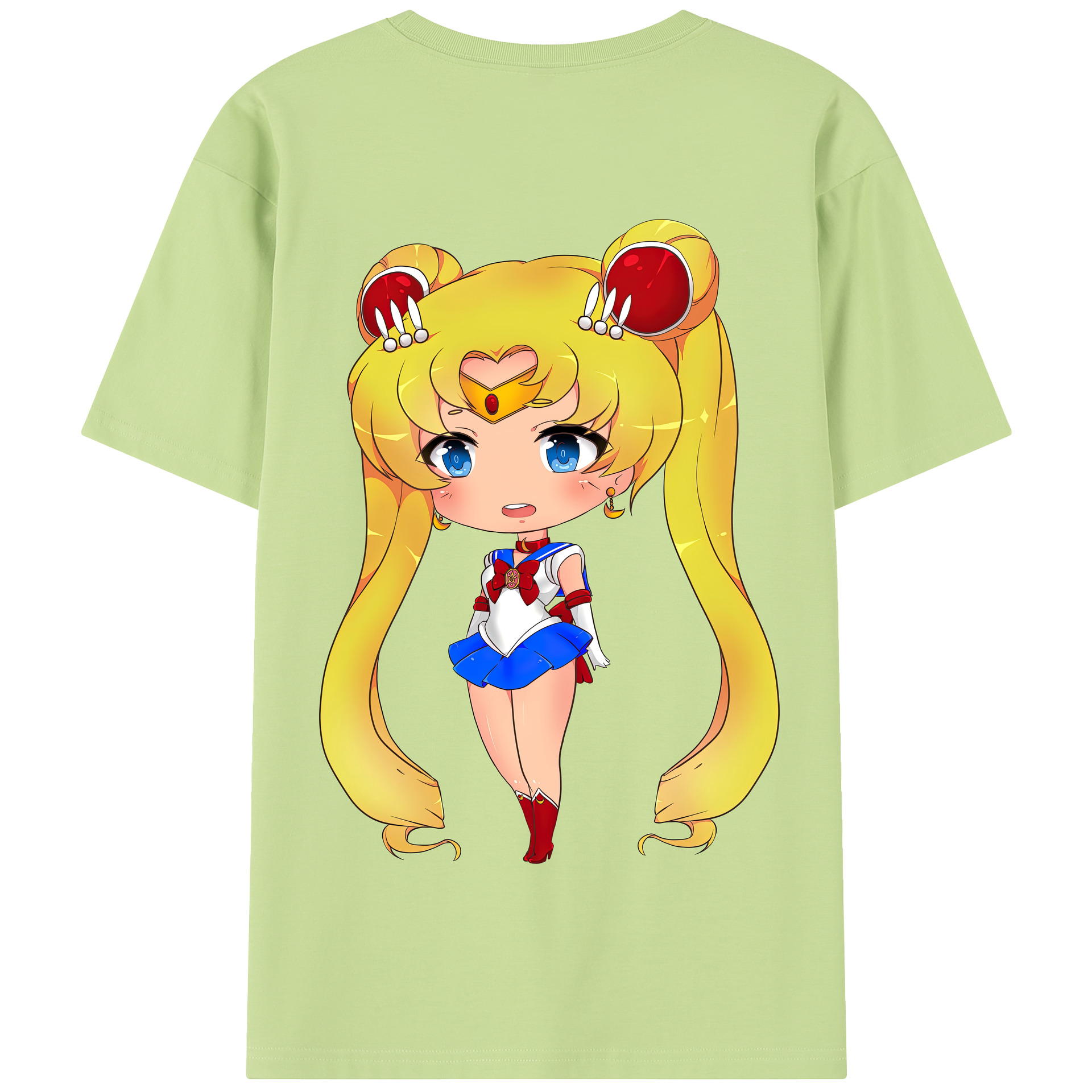 （画像用） 美少女戦士セーラームーン 月野 うさぎ つきの うさぎ Sailor Moon Tsukino Usagi 綿100％半袖Tシャツ（背面プリント）